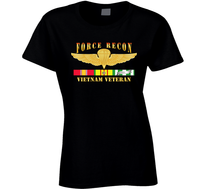 Usmc - Force Recon Fire Vietnam Vet W Vn Svc Ladies T Shirt