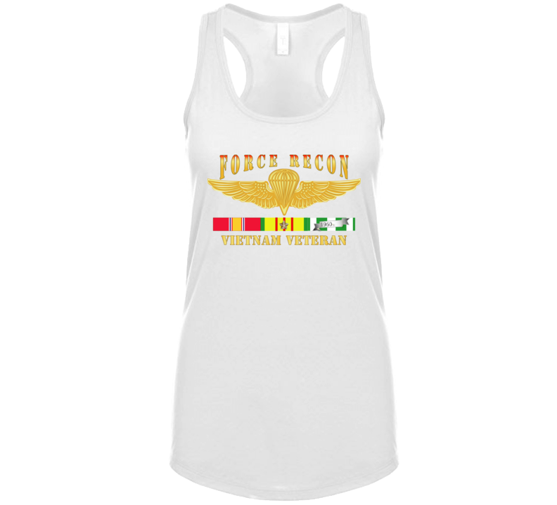Usmc - Force Recon Fire Vietnam Vet W Vn Svc Ladies T Shirt