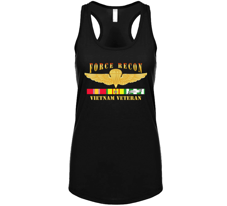 Usmc - Force Recon Fire Vietnam Vet W Vn Svc Ladies T Shirt