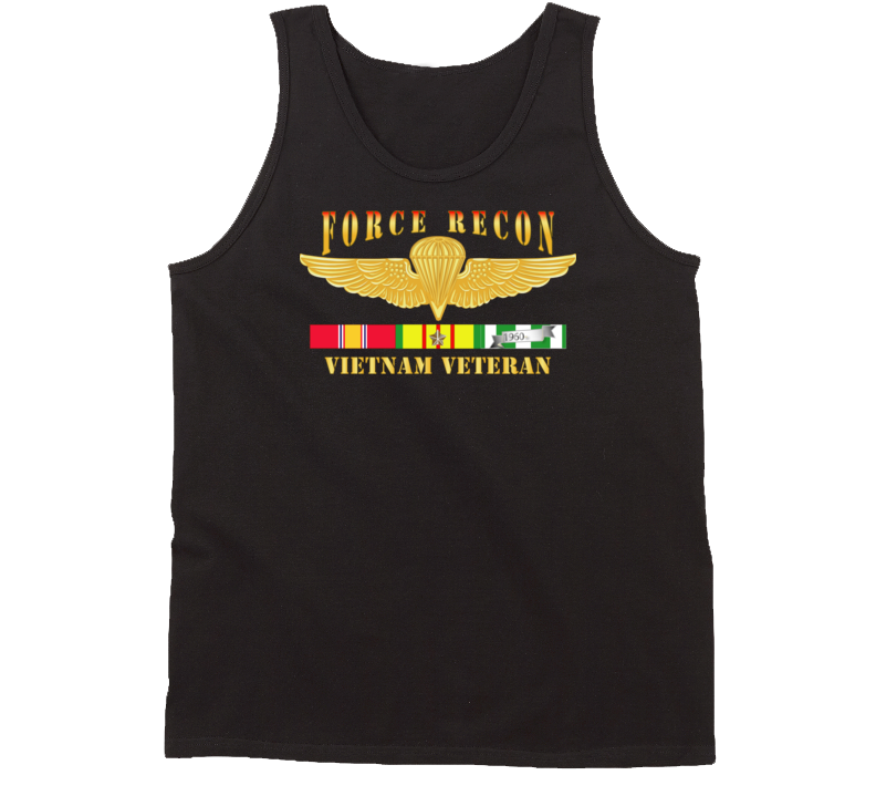 Usmc - Force Recon Fire Vietnam Vet W Vn Svc Tanktop
