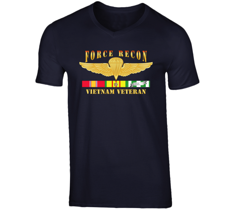 Usmc - Force Recon Fire Vietnam Vet W Vn Svc T Shirt