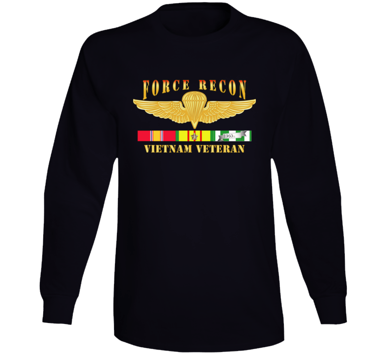 Usmc - Force Recon Fire Vietnam Vet W Vn Svc Long Sleeve