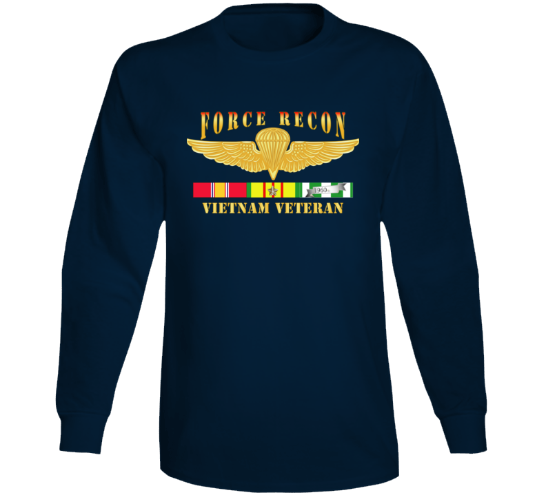 Usmc - Force Recon Fire Vietnam Vet W Vn Svc Long Sleeve