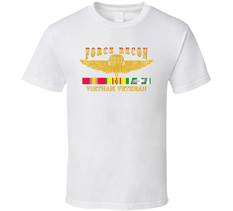 Usmc - Force Recon Fire Vietnam Vet W Vn Svc T Shirt
