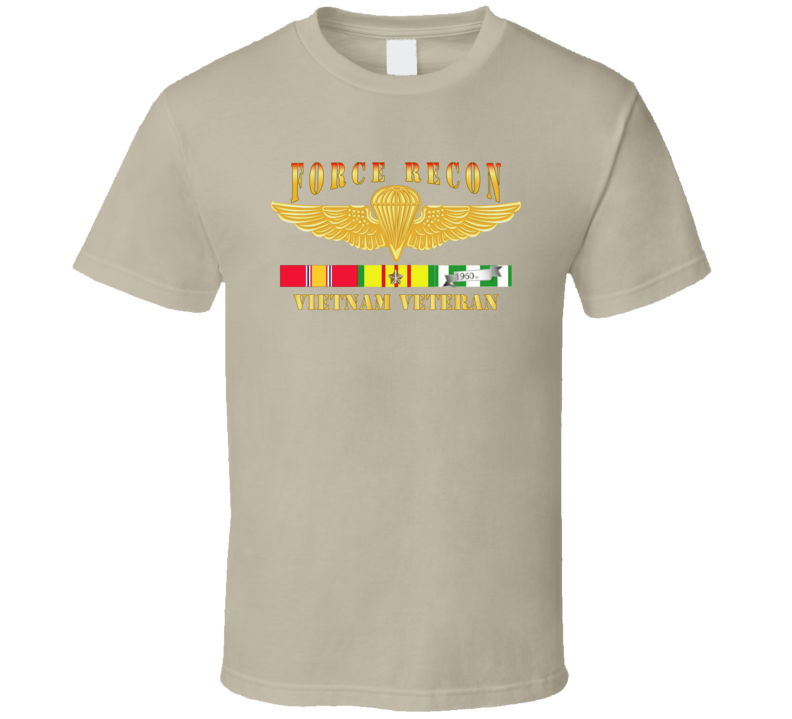 Usmc - Force Recon Fire Vietnam Vet W Vn Svc T Shirt