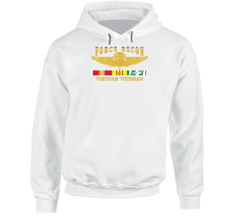 Usmc - Force Recon Fire Vietnam Vet W Vn Svc Hoodie