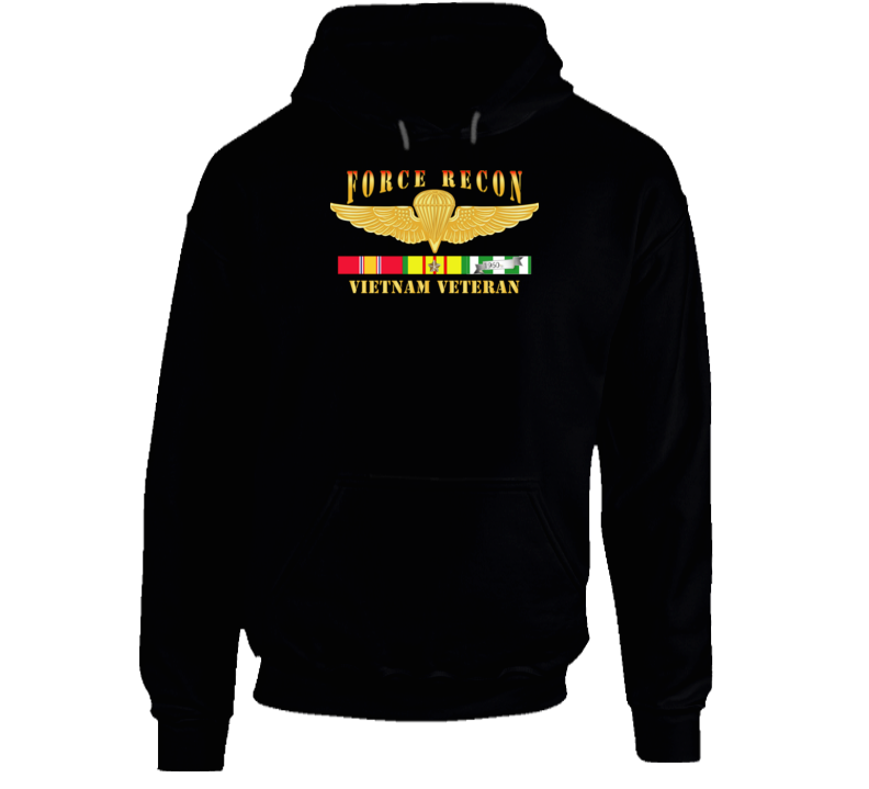 Usmc - Force Recon Fire Vietnam Vet W Vn Svc Hoodie