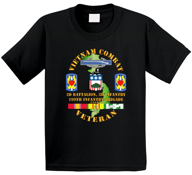Army - Vietnam Combat Veteran 2nd Bn 3rd Inf  - 199th Inf Bde W Svc Kids T Shirt