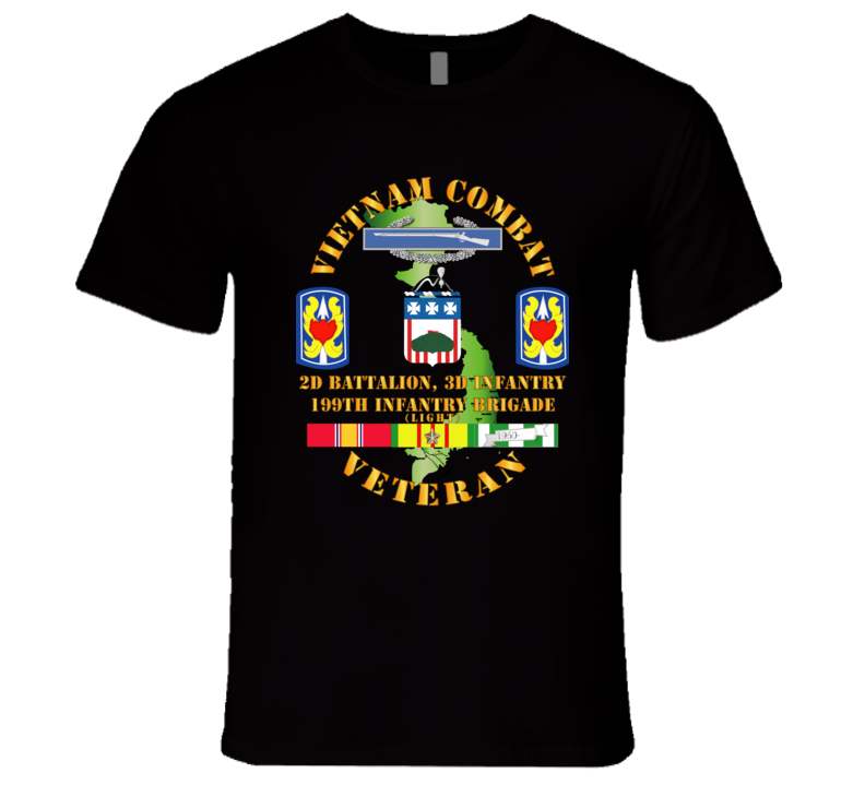 Army - Vietnam Combat Veteran 2nd Bn 3rd Inf  - 199th Inf Bde W Svc Premium T Shirt