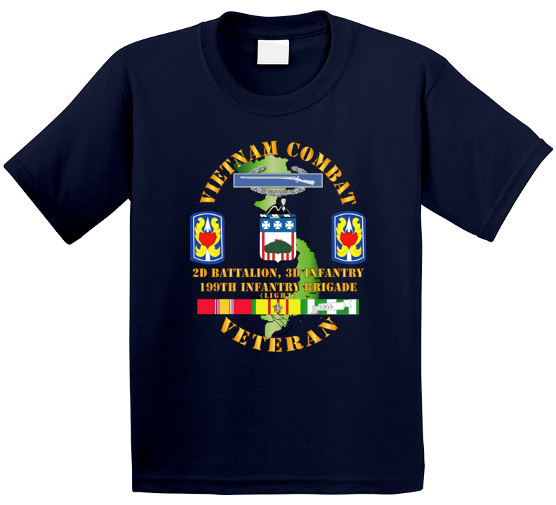 Army - Vietnam Combat Veteran 2nd Bn 3rd Inf  - 199th Inf Bde W Svc Kids T Shirt