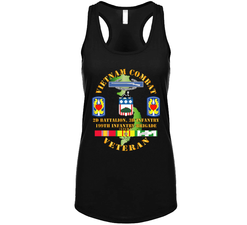 Army - Vietnam Combat Veteran 2nd Bn 3rd Inf  - 199th Inf Bde W Svc Ladies T Shirt