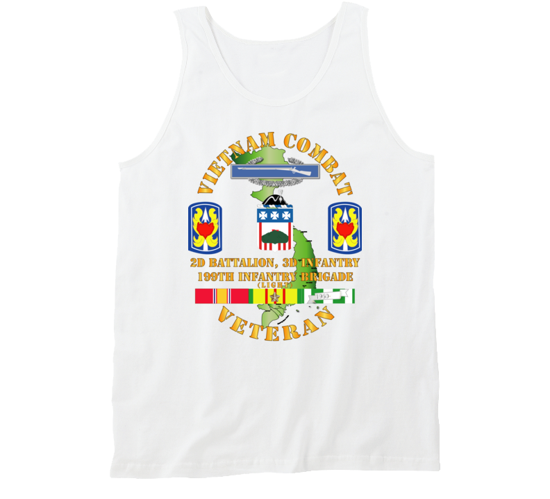 Army - Vietnam Combat Veteran 2nd Bn 3rd Inf  - 199th Inf Bde W Svc Tanktop