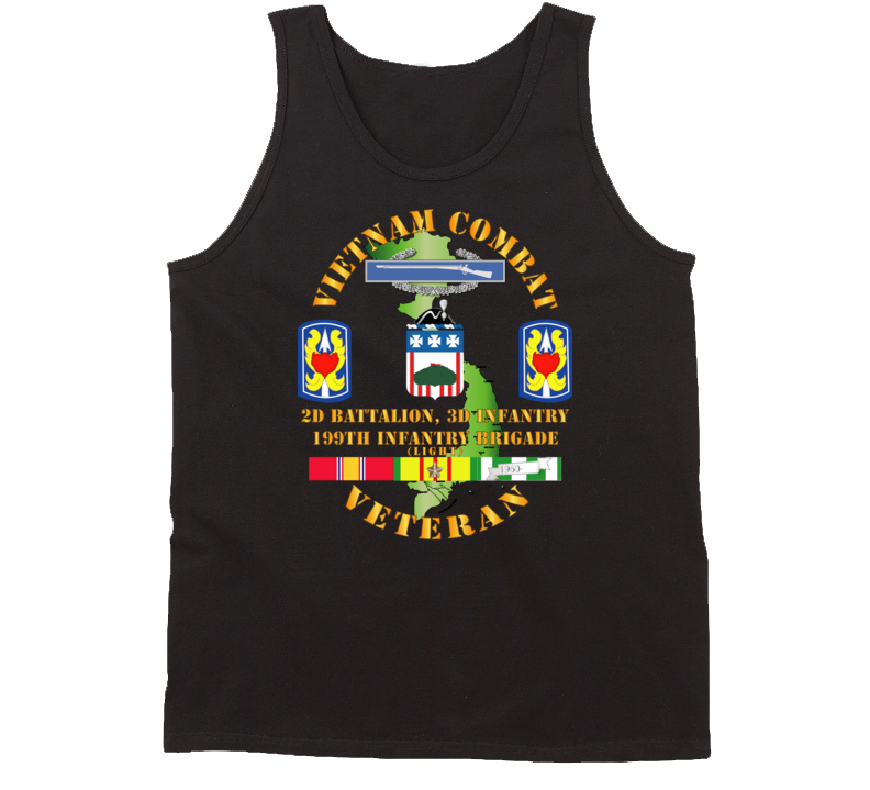 Army - Vietnam Combat Veteran 2nd Bn 3rd Inf  - 199th Inf Bde W Svc Tanktop
