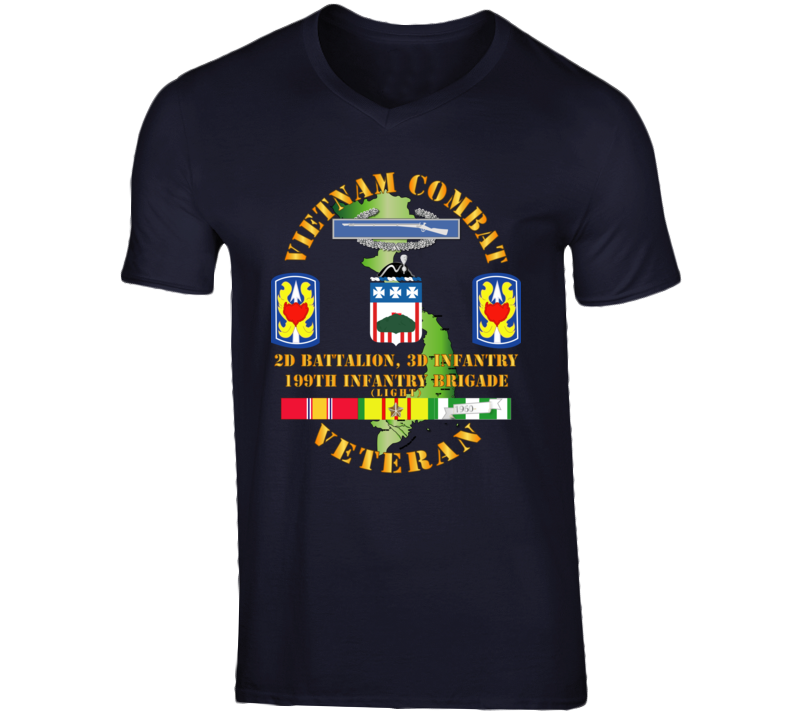 Army - Vietnam Combat Veteran 2nd Bn 3rd Inf  - 199th Inf Bde W Svc T Shirt