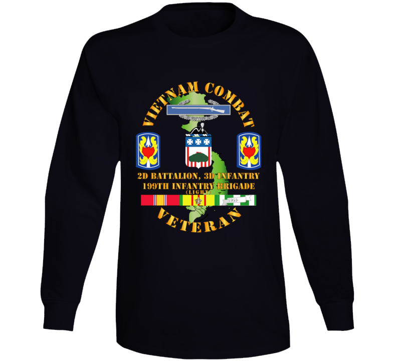 Army - Vietnam Combat Veteran 2nd Bn 3rd Inf  - 199th Inf Bde W Svc Long Sleeve