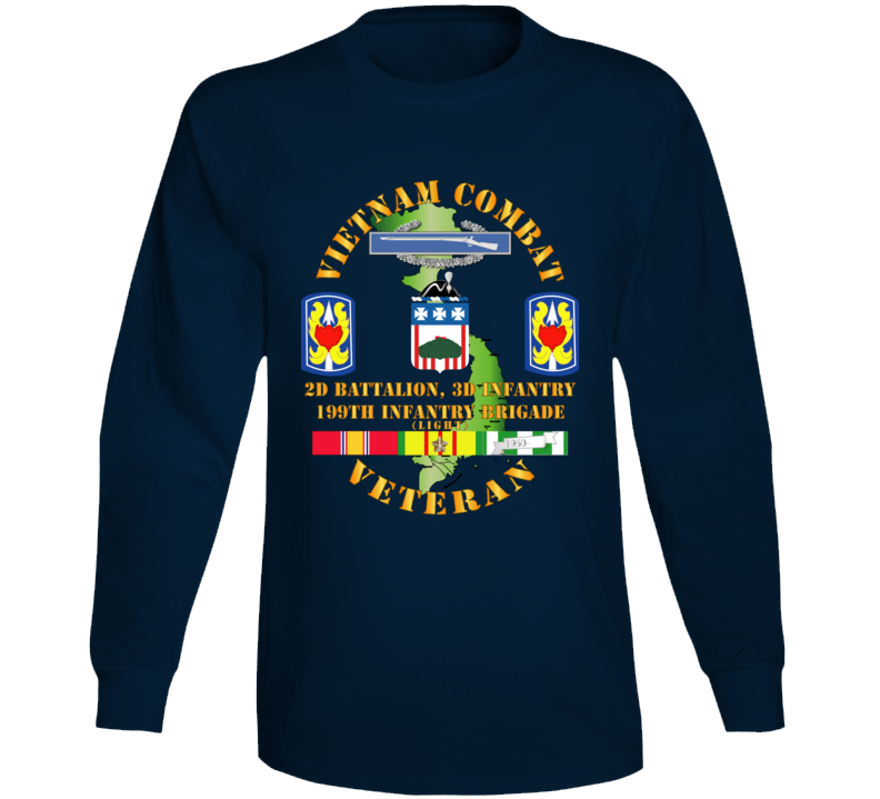 Army - Vietnam Combat Veteran 2nd Bn 3rd Inf  - 199th Inf Bde W Svc Long Sleeve