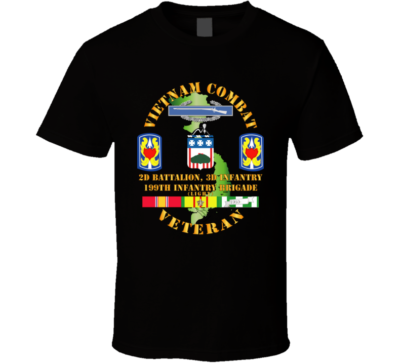 Army - Vietnam Combat Veteran 2nd Bn 3rd Inf  - 199th Inf Bde W Svc T Shirt
