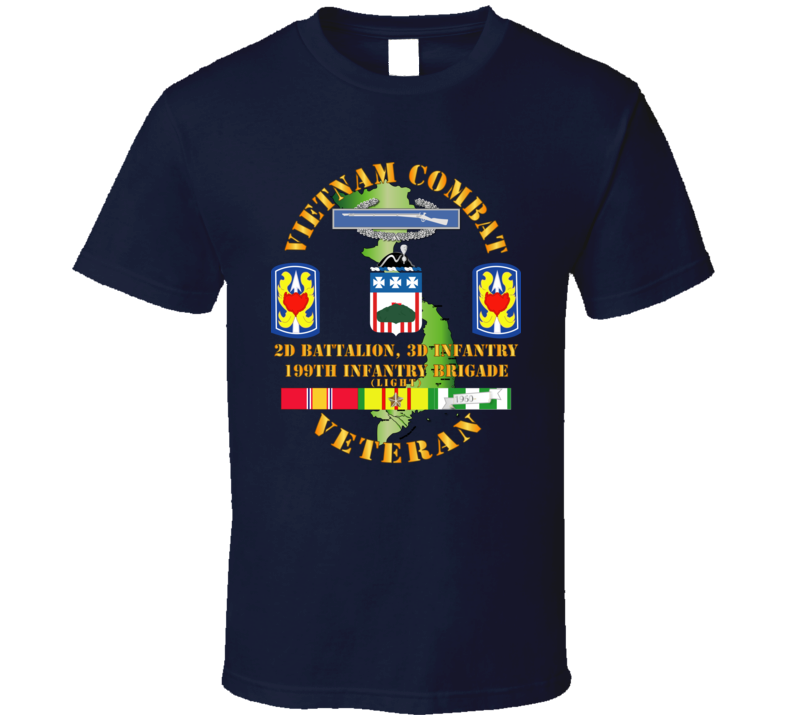 Army - Vietnam Combat Veteran 2nd Bn 3rd Inf  - 199th Inf Bde W Svc T Shirt