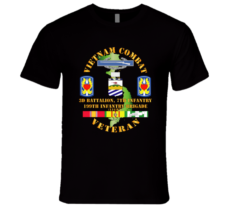 Army - Vietnam Combat Veteran 2nd Bn 7th Inf  - 199th Inf Bde W Svc Premium T Shirt