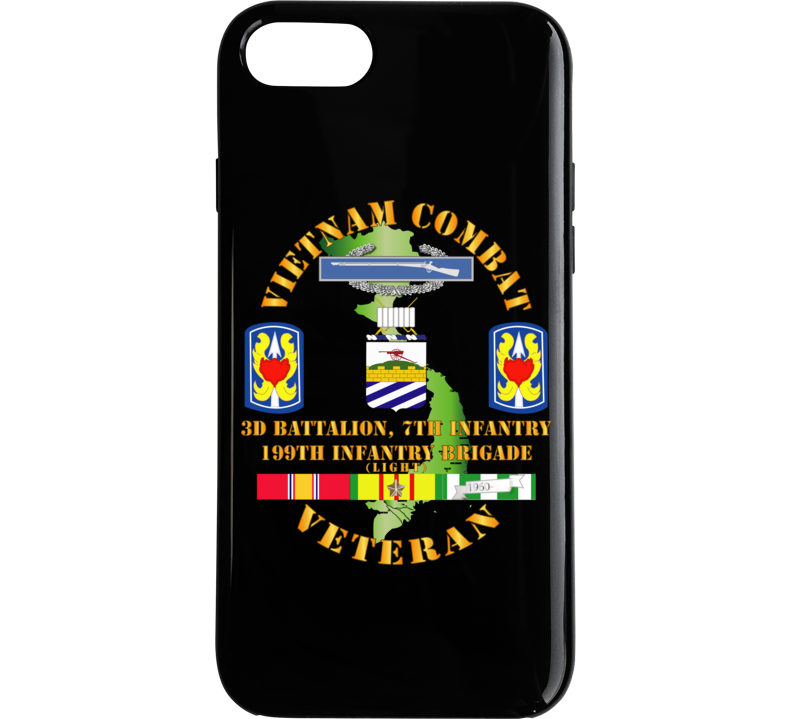 Army - Vietnam Combat Veteran 2nd Bn 7th Inf  - 199th Inf Bde W Svc Phone Case