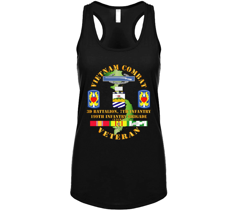 Army - Vietnam Combat Veteran 2nd Bn 7th Inf  - 199th Inf Bde W Svc Ladies T Shirt