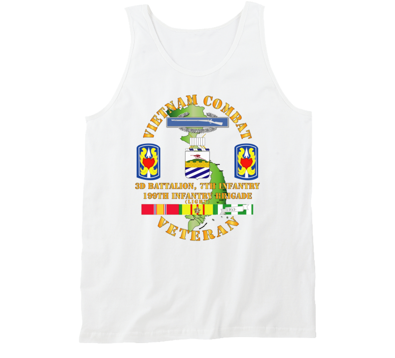 Army - Vietnam Combat Veteran 2nd Bn 7th Inf  - 199th Inf Bde W Svc Tanktop
