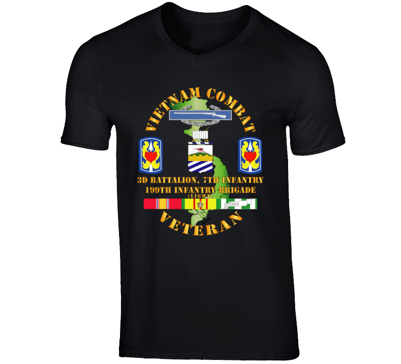 Army - Vietnam Combat Veteran 2nd Bn 7th Inf  - 199th Inf Bde W Svc T Shirt