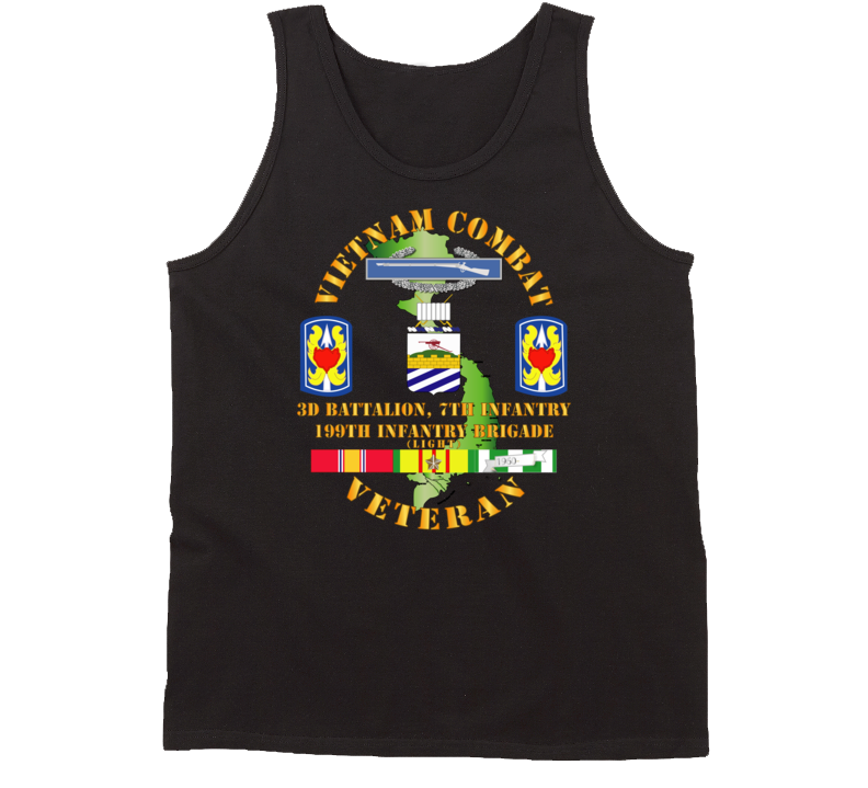 Army - Vietnam Combat Veteran 2nd Bn 7th Inf  - 199th Inf Bde W Svc Tanktop