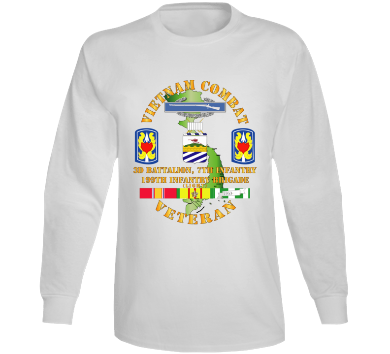 Army - Vietnam Combat Veteran 2nd Bn 7th Inf  - 199th Inf Bde W Svc Long Sleeve