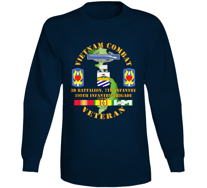 Army - Vietnam Combat Veteran 2nd Bn 7th Inf  - 199th Inf Bde W Svc Long Sleeve