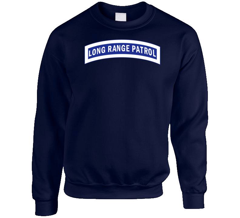 Army - Tab - Long Range Patrol - Blue - White Crewneck Sweatshirt