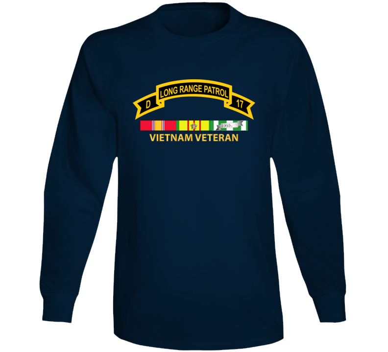 Army - Troop D 17th Cav Long Range Patrol Vietnam Vet W Vn Svc Long Sleeve