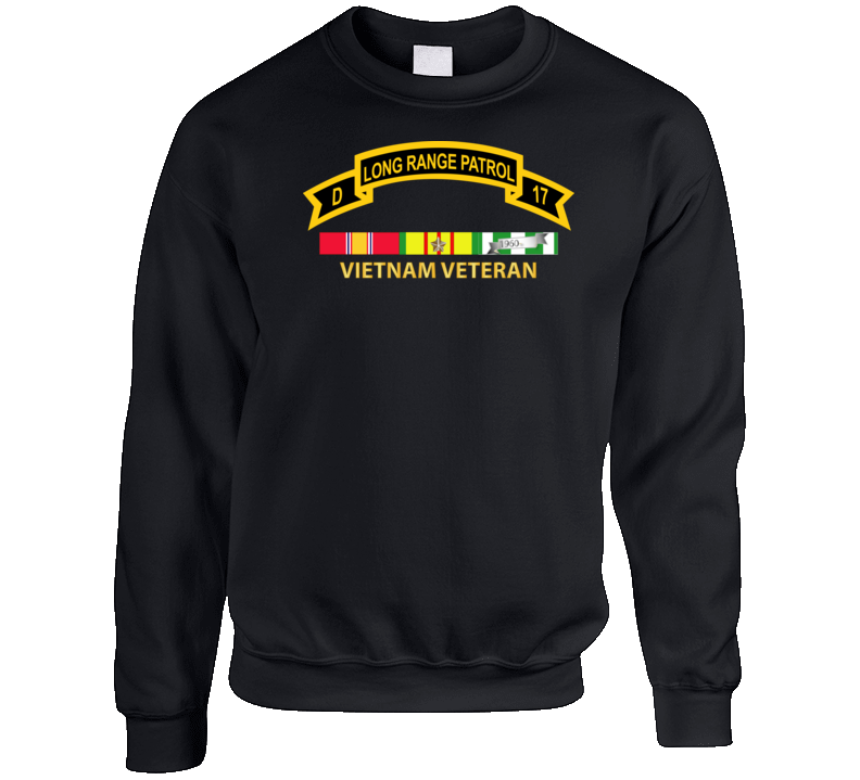 Army - Troop D 17th Cav Long Range Patrol Vietnam Vet W Vn Svc Crewneck Sweatshirt