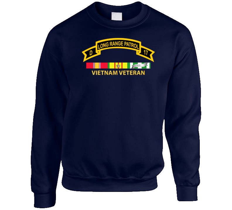 Army - Troop D 17th Cav Long Range Patrol Vietnam Vet W Vn Svc Crewneck Sweatshirt