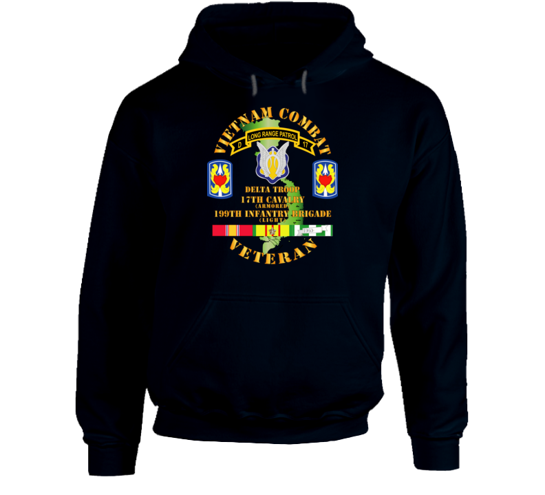 Army - Vietnam Combat Veteran W D Troop - 17th Cav - 199th Inf Bde W Svc Hoodie