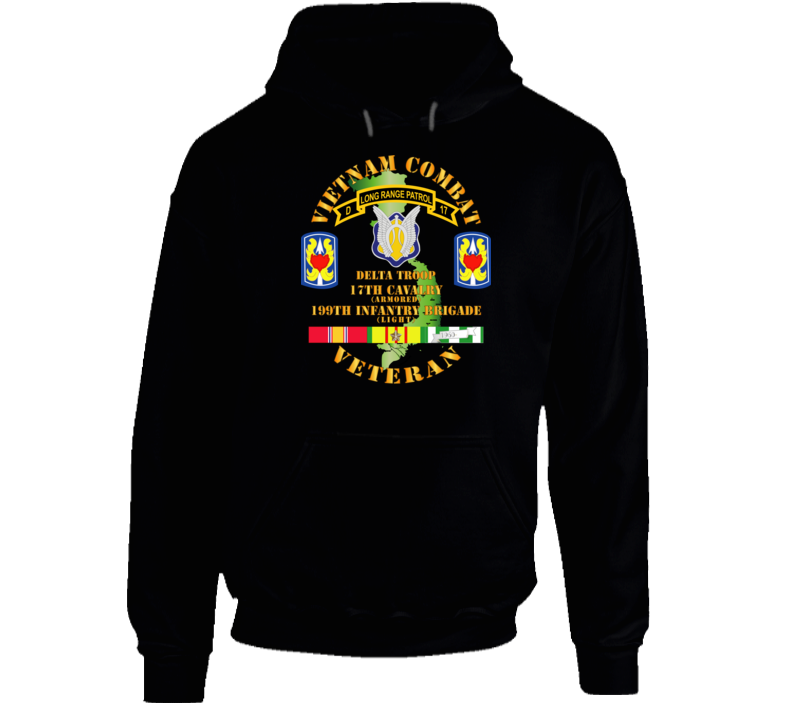 Army - Vietnam Combat Veteran W D Troop - 17th Cav - 199th Inf Bde W Svc Hoodie