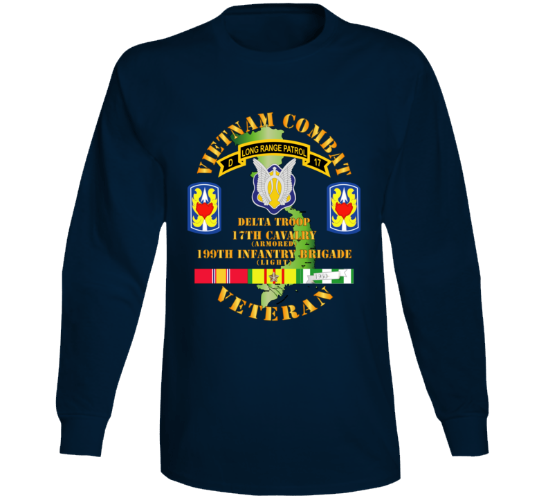 Army - Vietnam Combat Veteran W D Troop - 17th Cav - 199th Inf Bde W Svc Long Sleeve