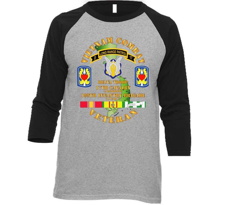 Army - Vietnam Combat Veteran W D Troop - 17th Cav - 199th Inf Bde W Svc T Shirt