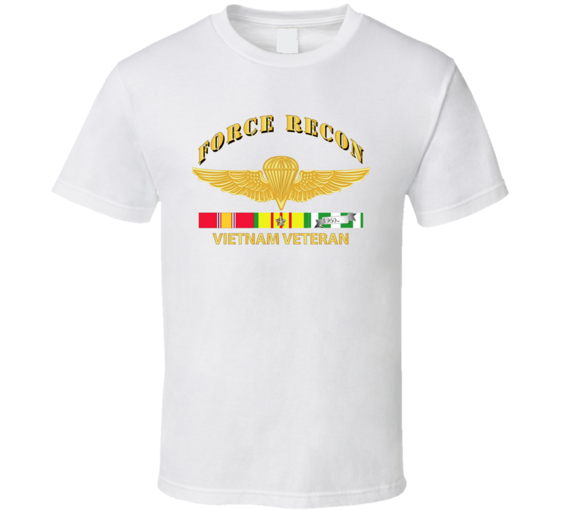 Usmc - Force Recon Wings Vietnam Vet W Vn Svc T Shirt