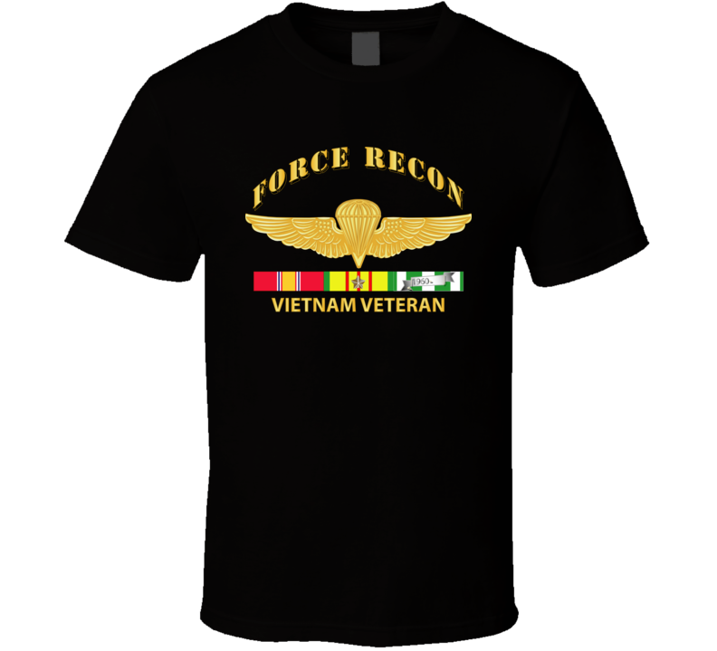 Usmc - Force Recon Wings Vietnam Vet W Vn Svc T Shirt