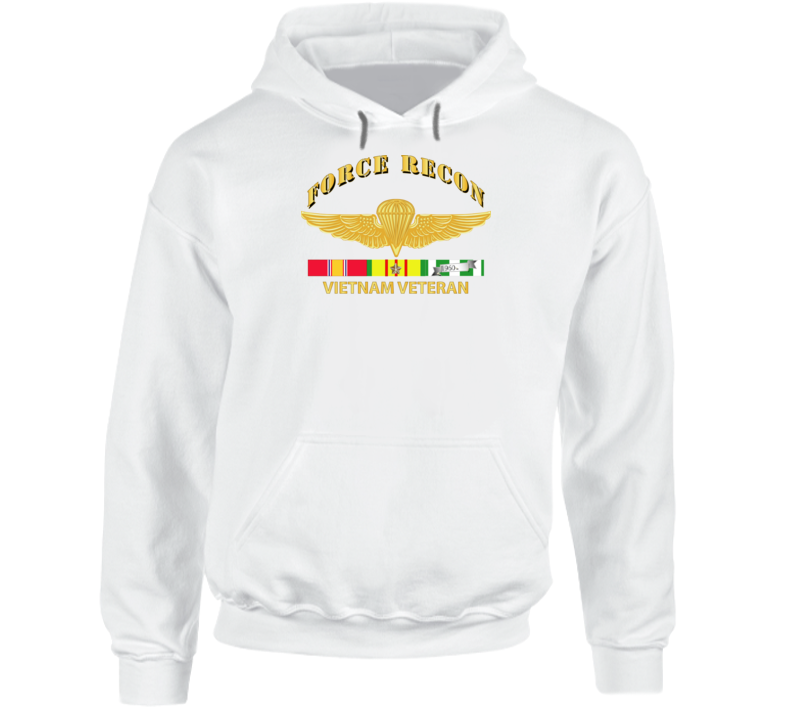 Usmc - Force Recon Wings Vietnam Vet W Vn Svc Hoodie