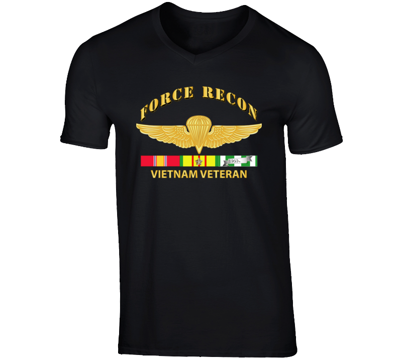 Usmc - Force Recon Wings Vietnam Vet W Vn Svc T Shirt