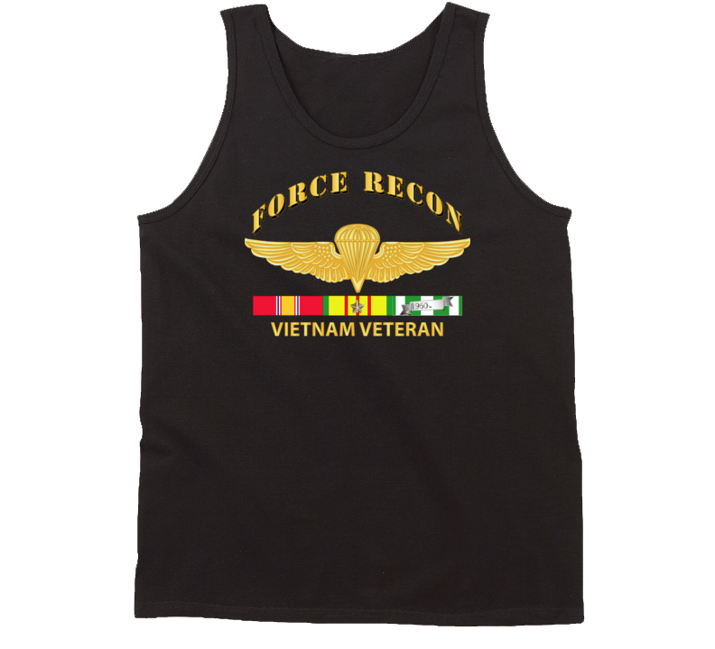 Usmc - Force Recon Wings Vietnam Vet W Vn Svc Tanktop