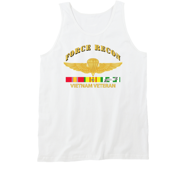 Usmc - Force Recon Wings Vietnam Vet W Vn Svc Tanktop
