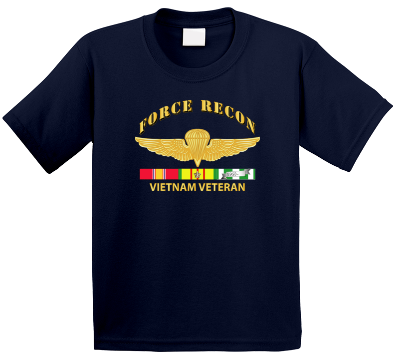 Usmc - Force Recon Wings Vietnam Vet W Vn Svc T Shirt