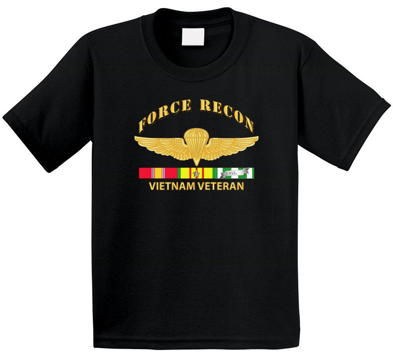 Usmc - Force Recon Wings Vietnam Vet W Vn Svc T Shirt