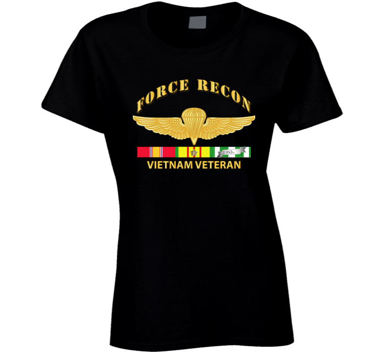 Usmc - Force Recon Wings Vietnam Vet W Vn Svc T Shirt
