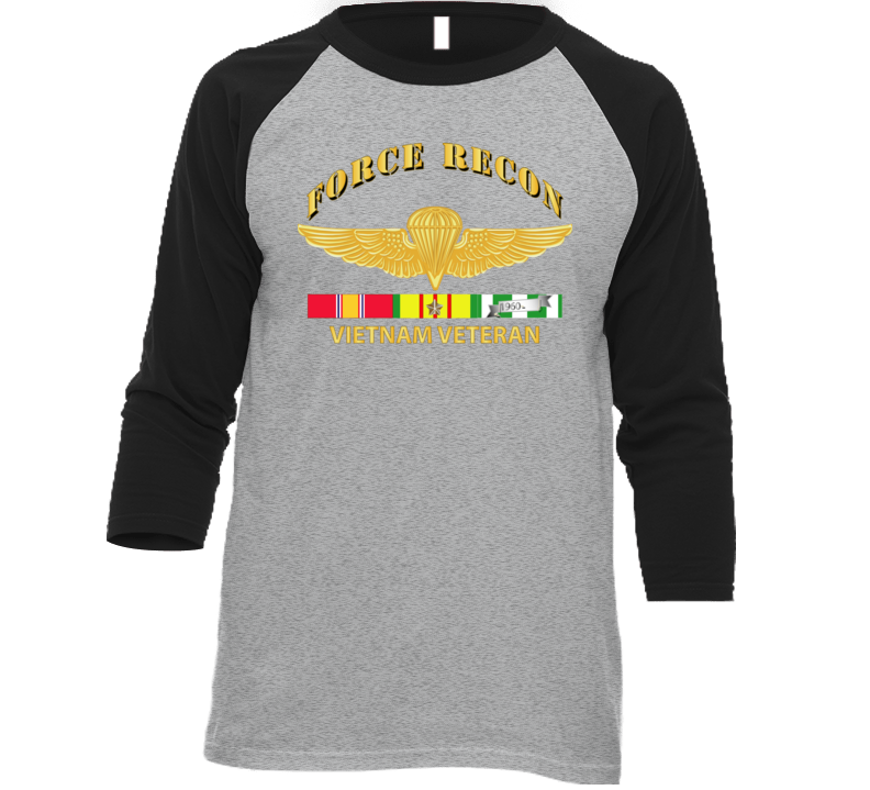 Usmc - Force Recon Wings Vietnam Vet W Vn Svc T Shirt