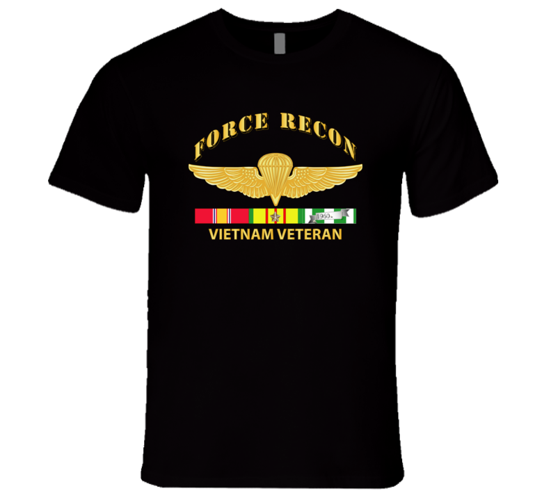 Usmc - Force Recon Wings Vietnam Vet W Vn Svc T Shirt