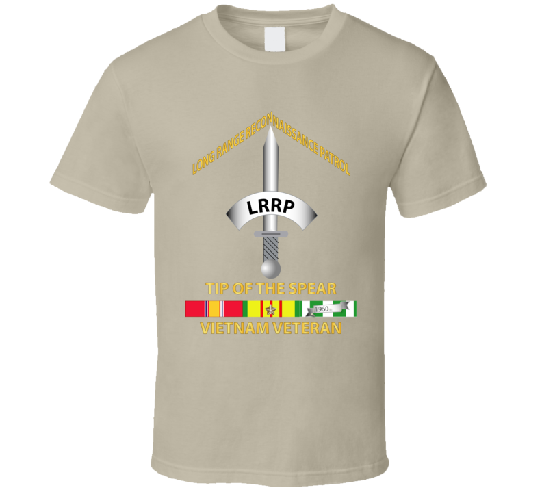 Army - Badge - Lrrp - Tip Of The Spear - Vietnam Vet W Svc T Shirt